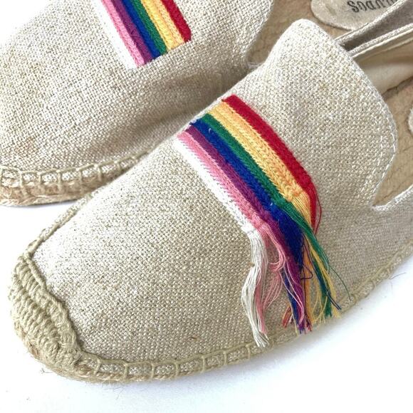 Soludos Unisex Rainbow Espadrilles Linen Slip-On Shoes Pride Edition Beach Flats - Picture 14 of 16